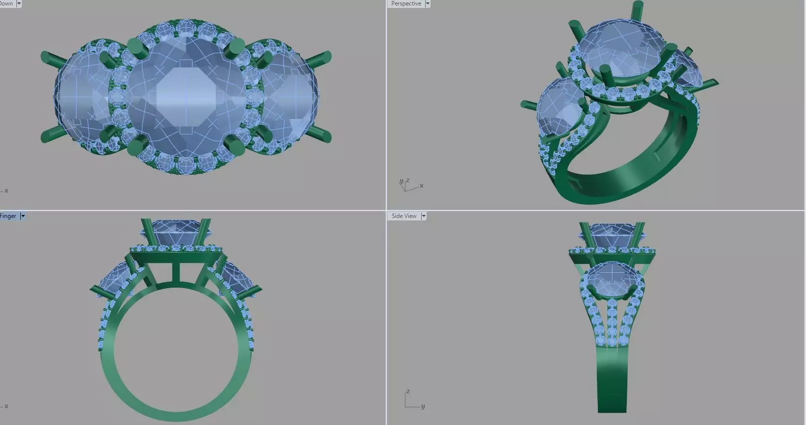 diamond ring 3D print model_0