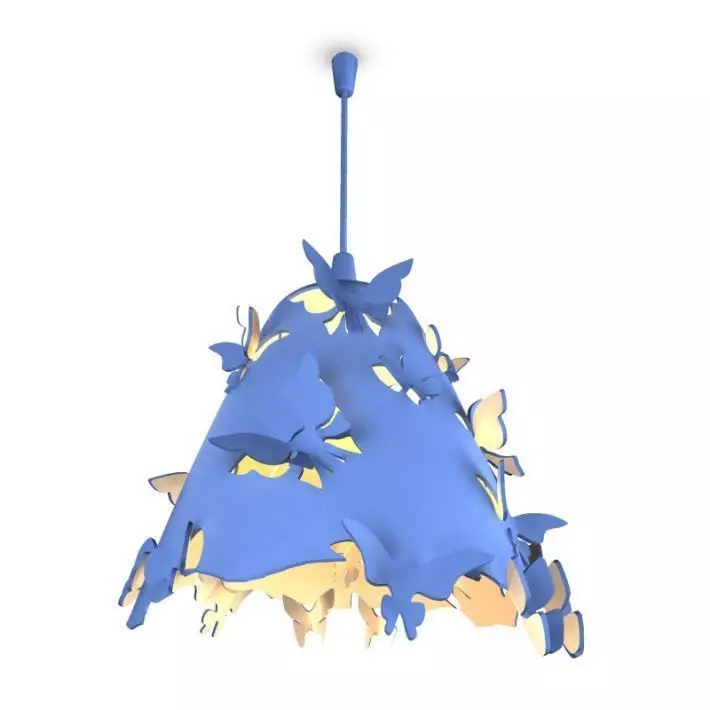Blue Butterfly Decorative Ceiling Lamp 3D model