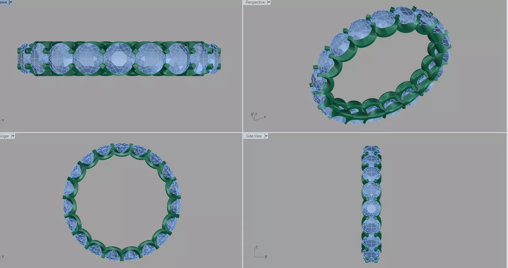 diamond ring 3D print model_0