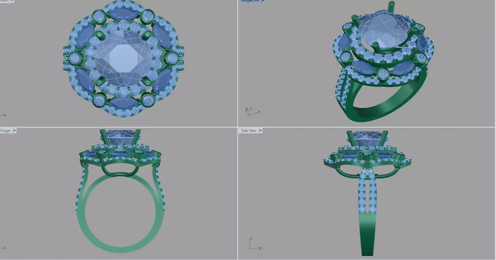 diamond ring 3D print model_0