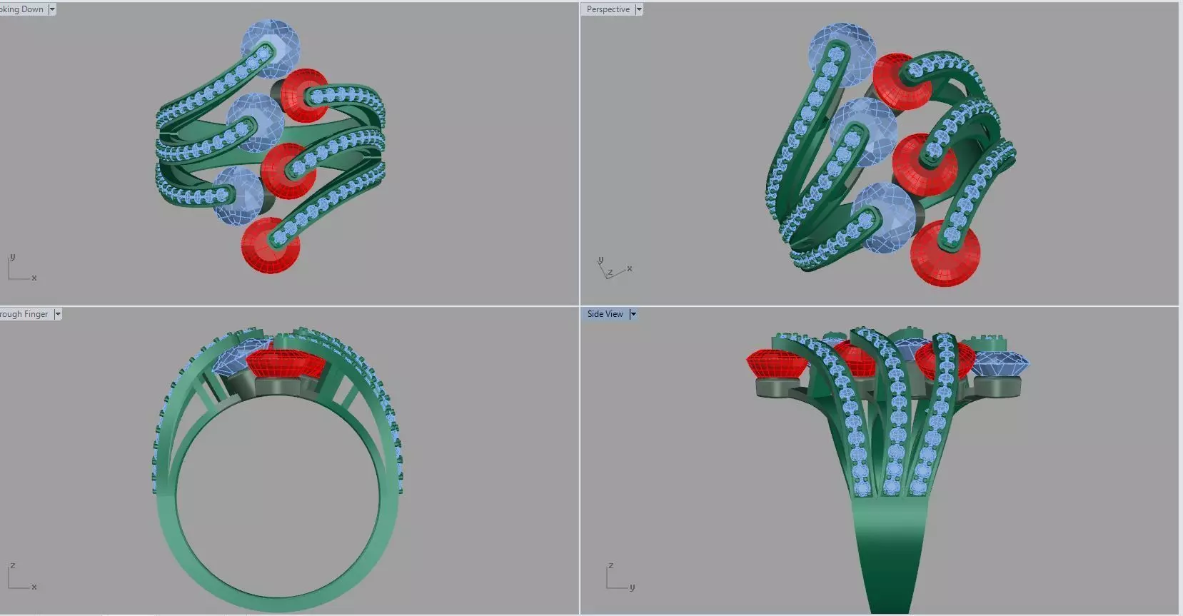 diamond ring 3D print model_0
