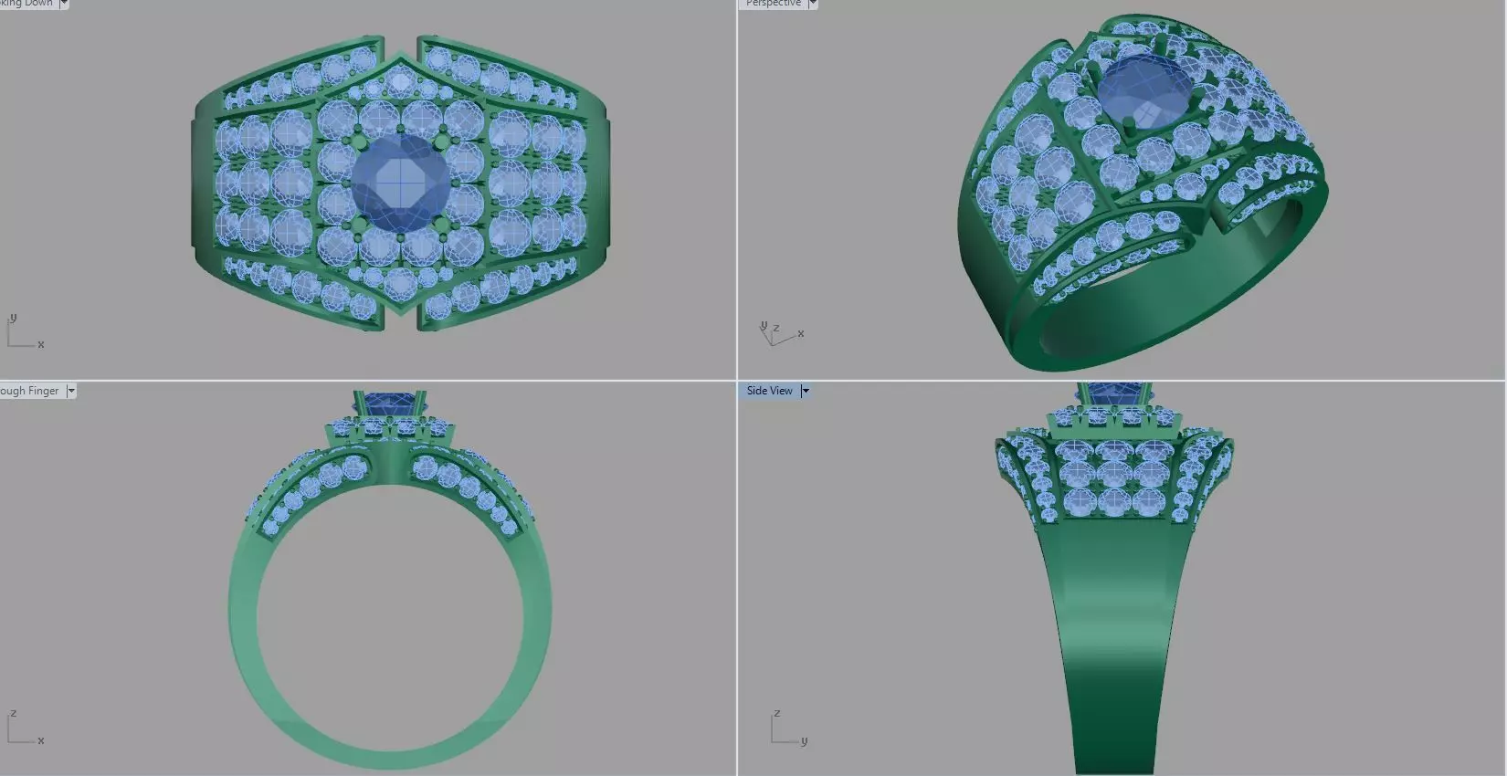 diamond ring 3D print model_0