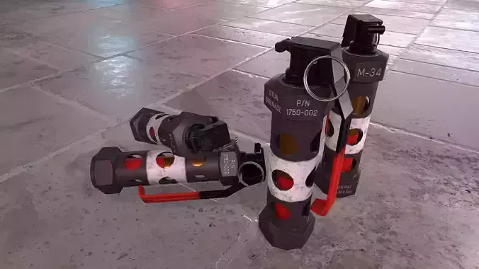 Stun grenade Low-poly 3D model