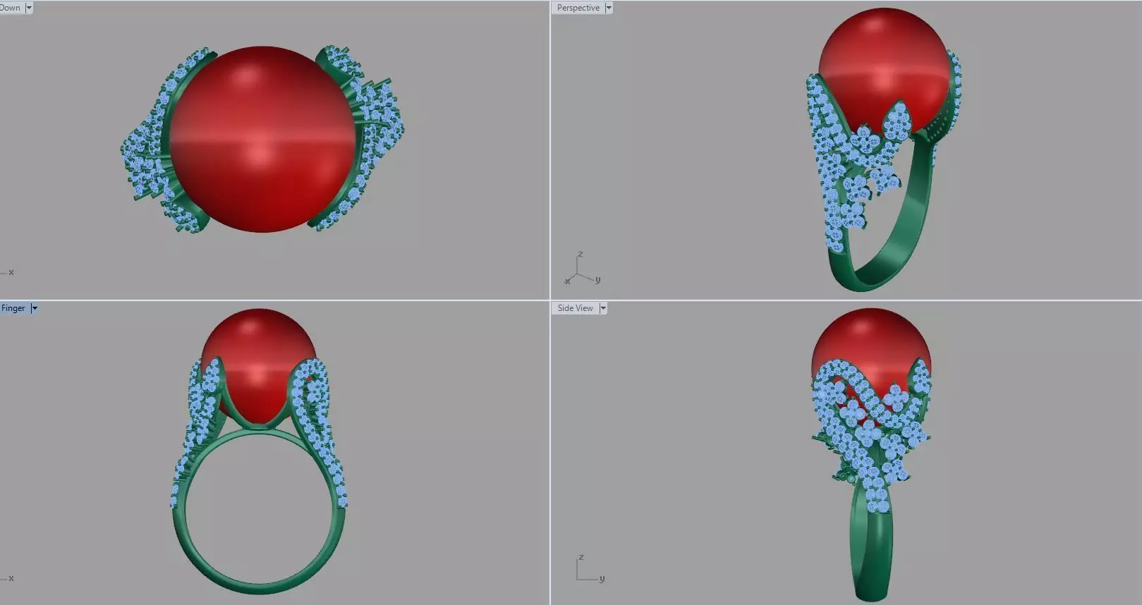 diamond ring 3D print model_0