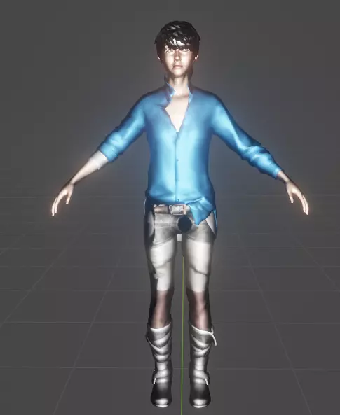 BLENDER man in jeans and shirt Free 3D model