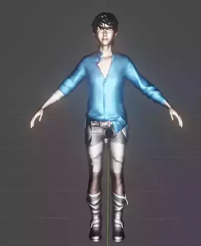 BLENDER man in jeans and shirt Free 3D model