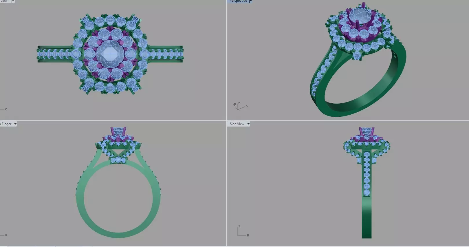 diamond ring 3D print model_0