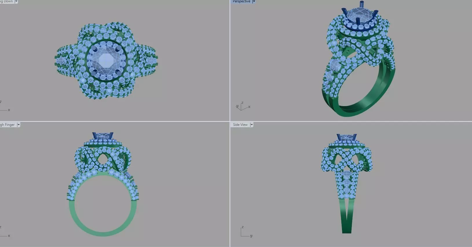 diamond ring 3D print model_0