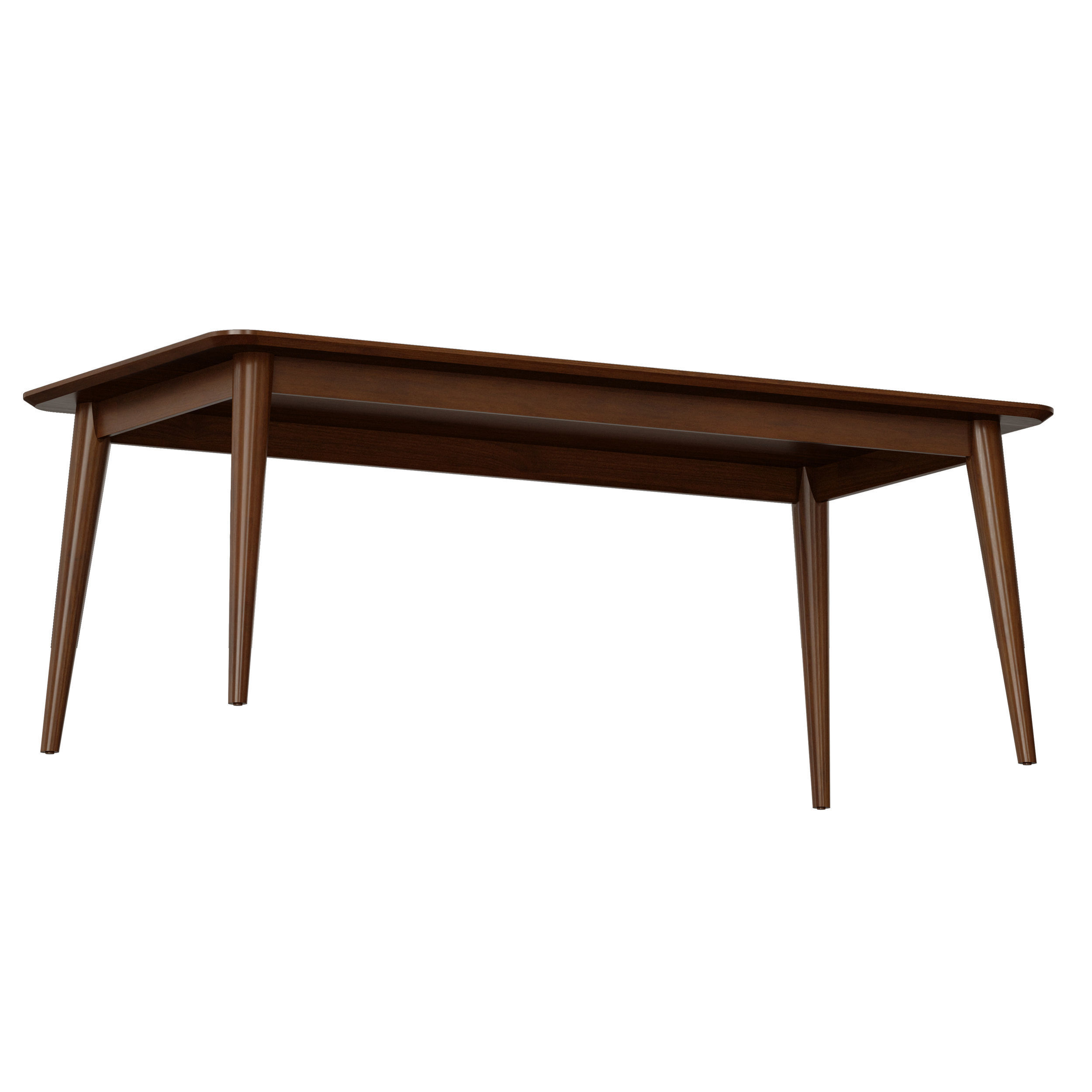 Tate Walnut Extendable Midcentury Dining Table Crate and Barrel Low-poly 3D model_2