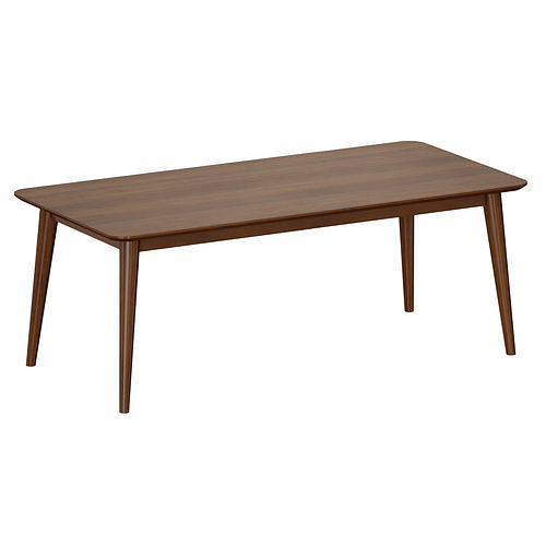 Tate Walnut Extendable Midcentury Dining Table Crate and Barrel Low-poly 3D model