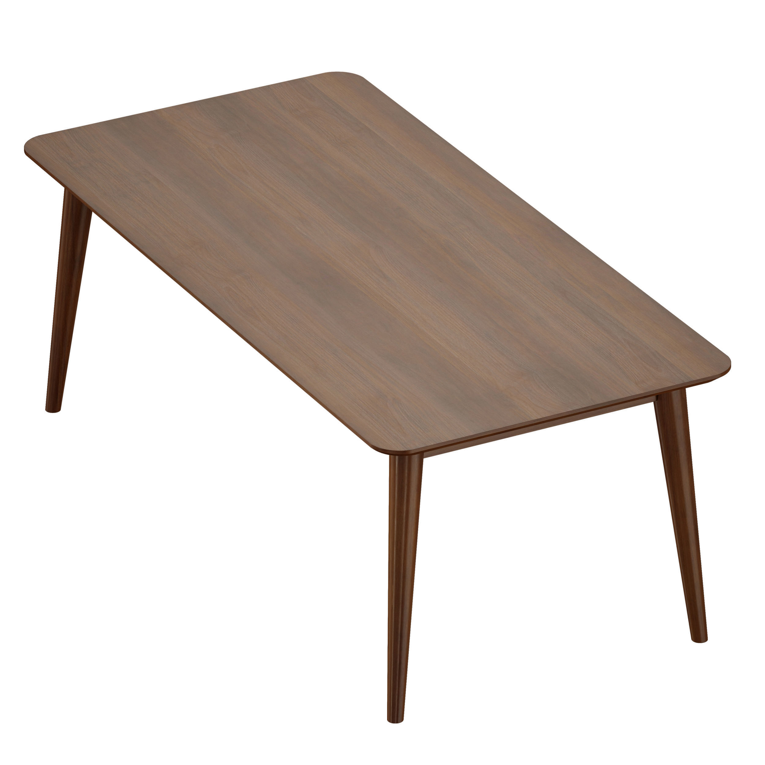 Tate Walnut Extendable Midcentury Dining Table Crate and Barrel Low-poly 3D model_8