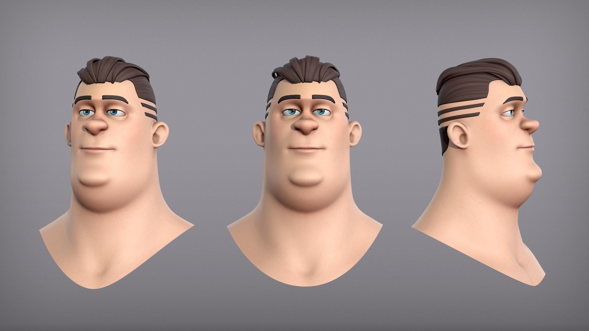 Cartoon male character Eugene base mesh Low-poly 3D model_6