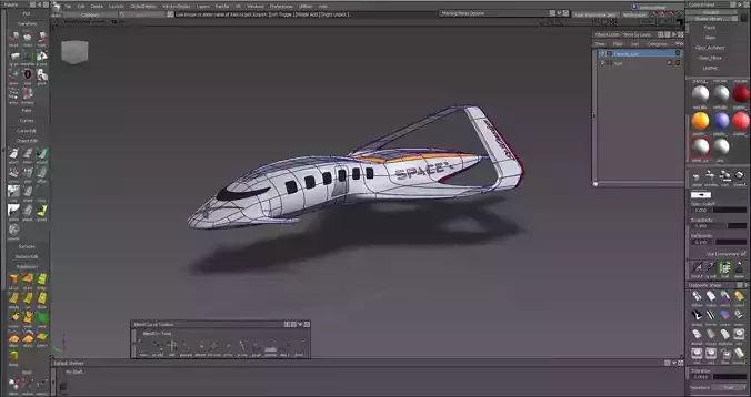 Sci-fi Spaceship civil trasport  Low-poly 3D model