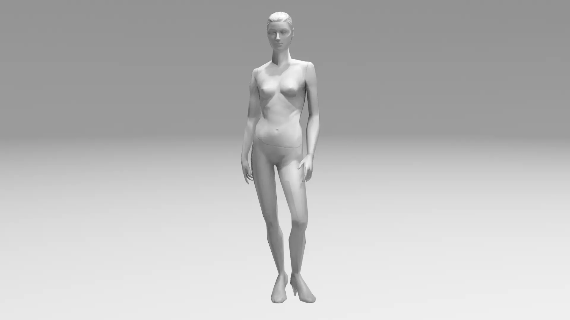 Manequin mannequin Low-poly 3D model_0