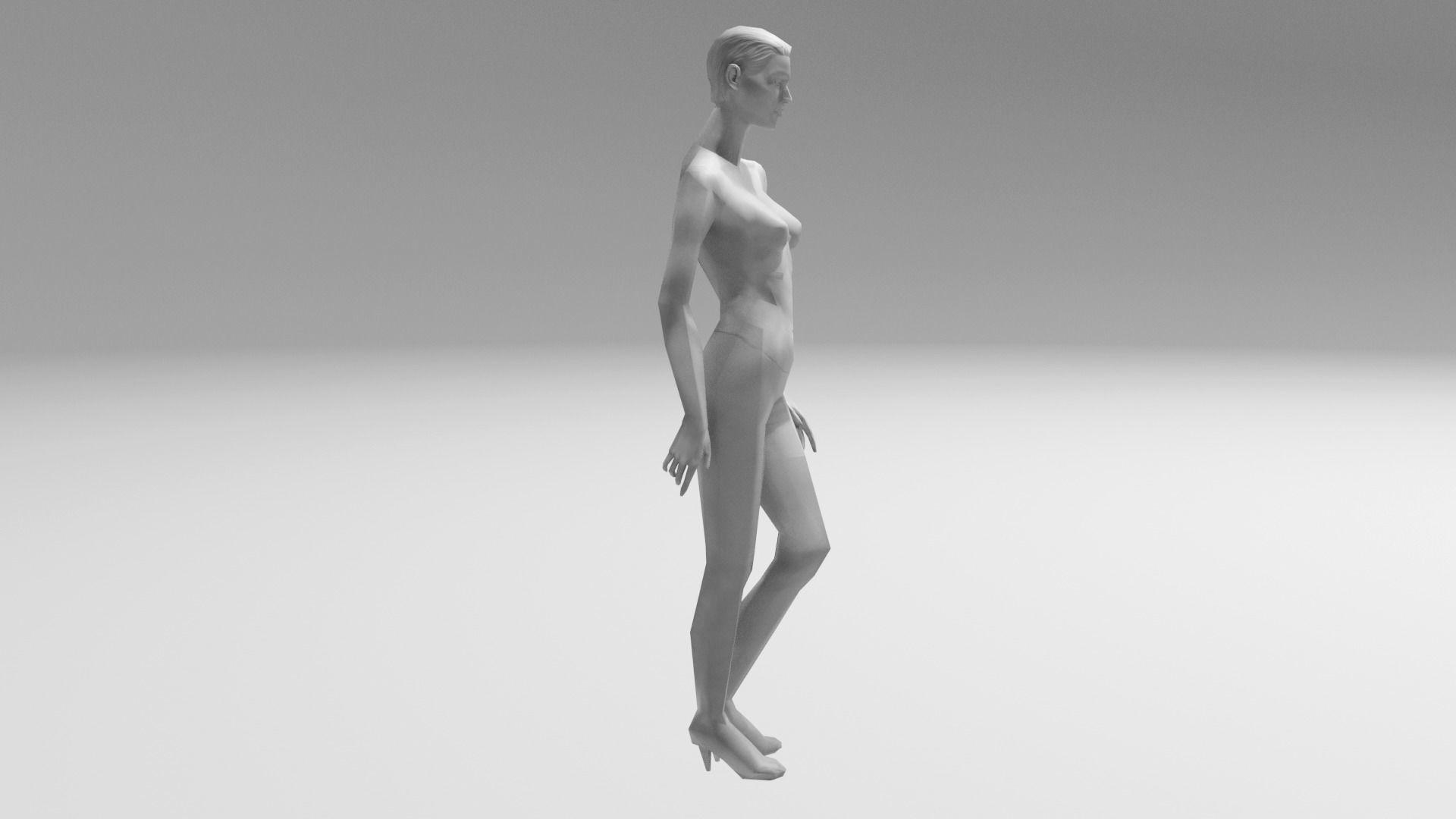 Manequin mannequin Low-poly 3D model_2