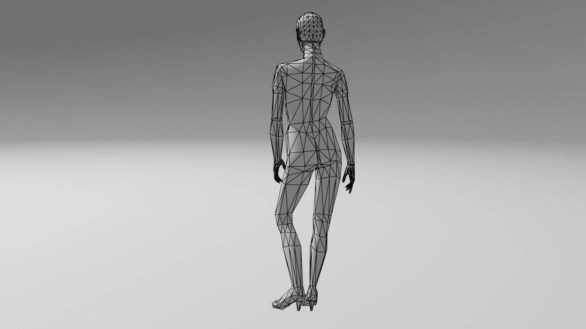 Manequin mannequin Low-poly 3D model_8