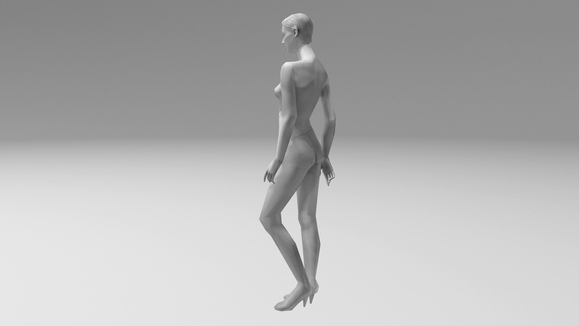 Manequin mannequin Low-poly 3D model_4
