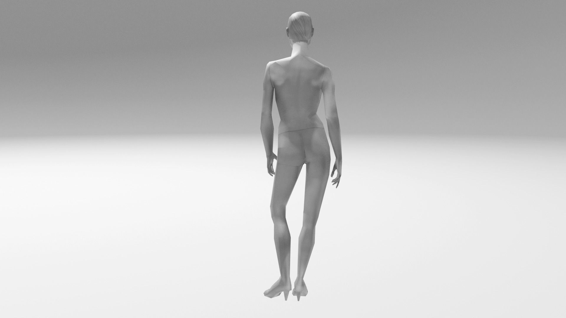 Manequin mannequin Low-poly 3D model_3