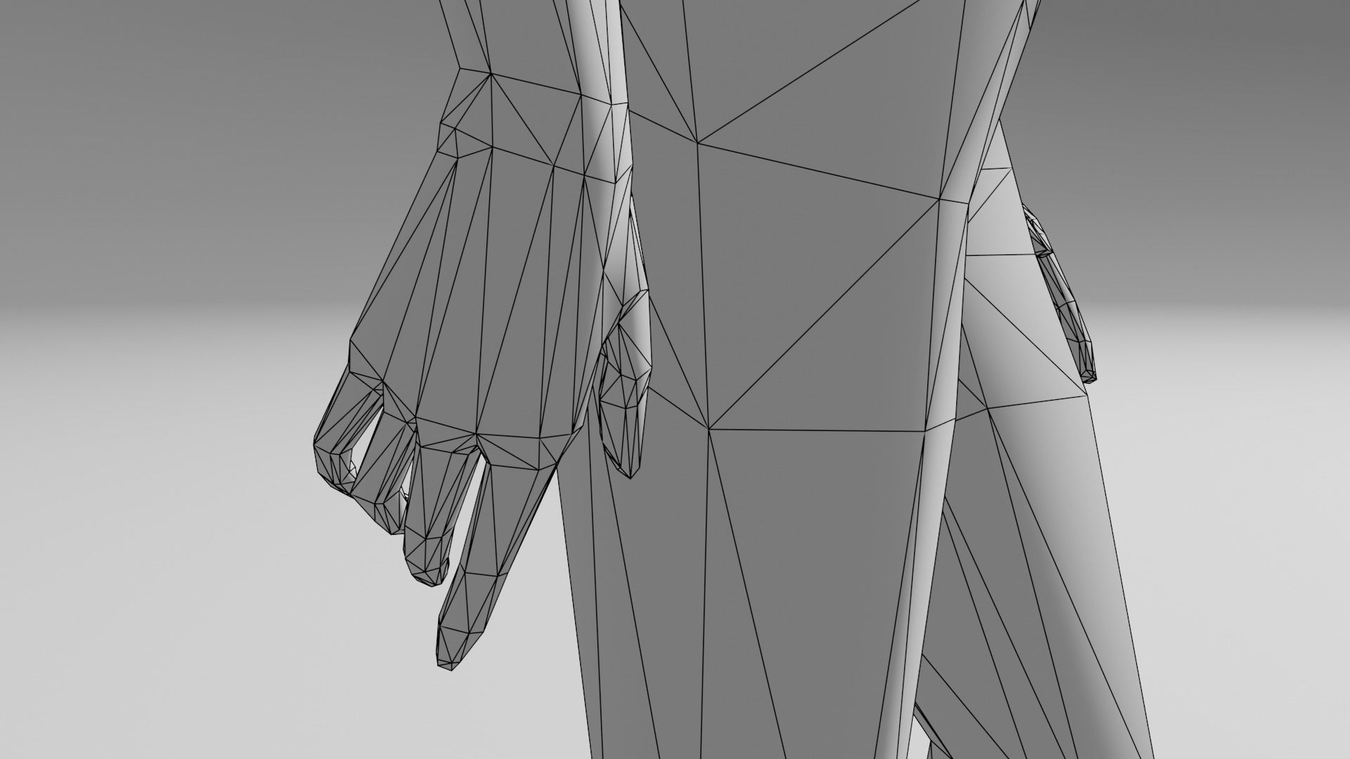 Manequin mannequin Low-poly 3D model_9