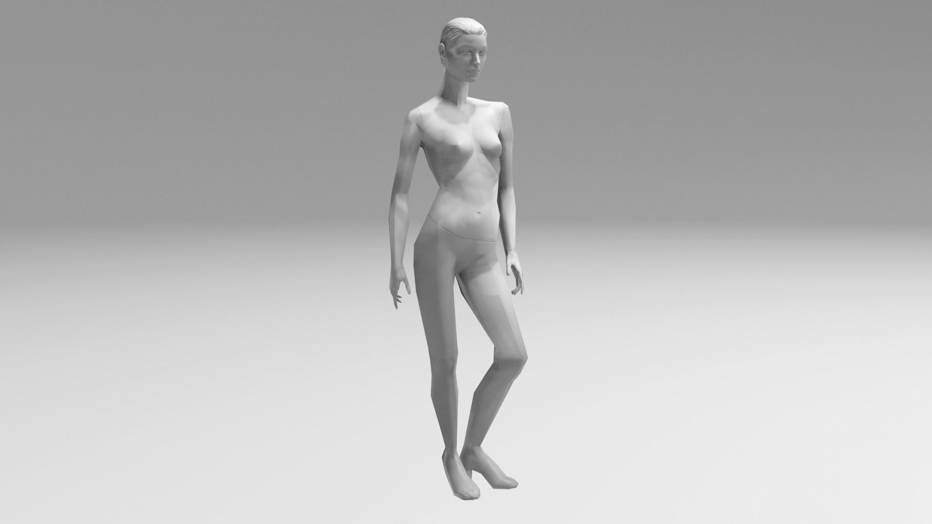 Manequin mannequin Low-poly 3D model_1