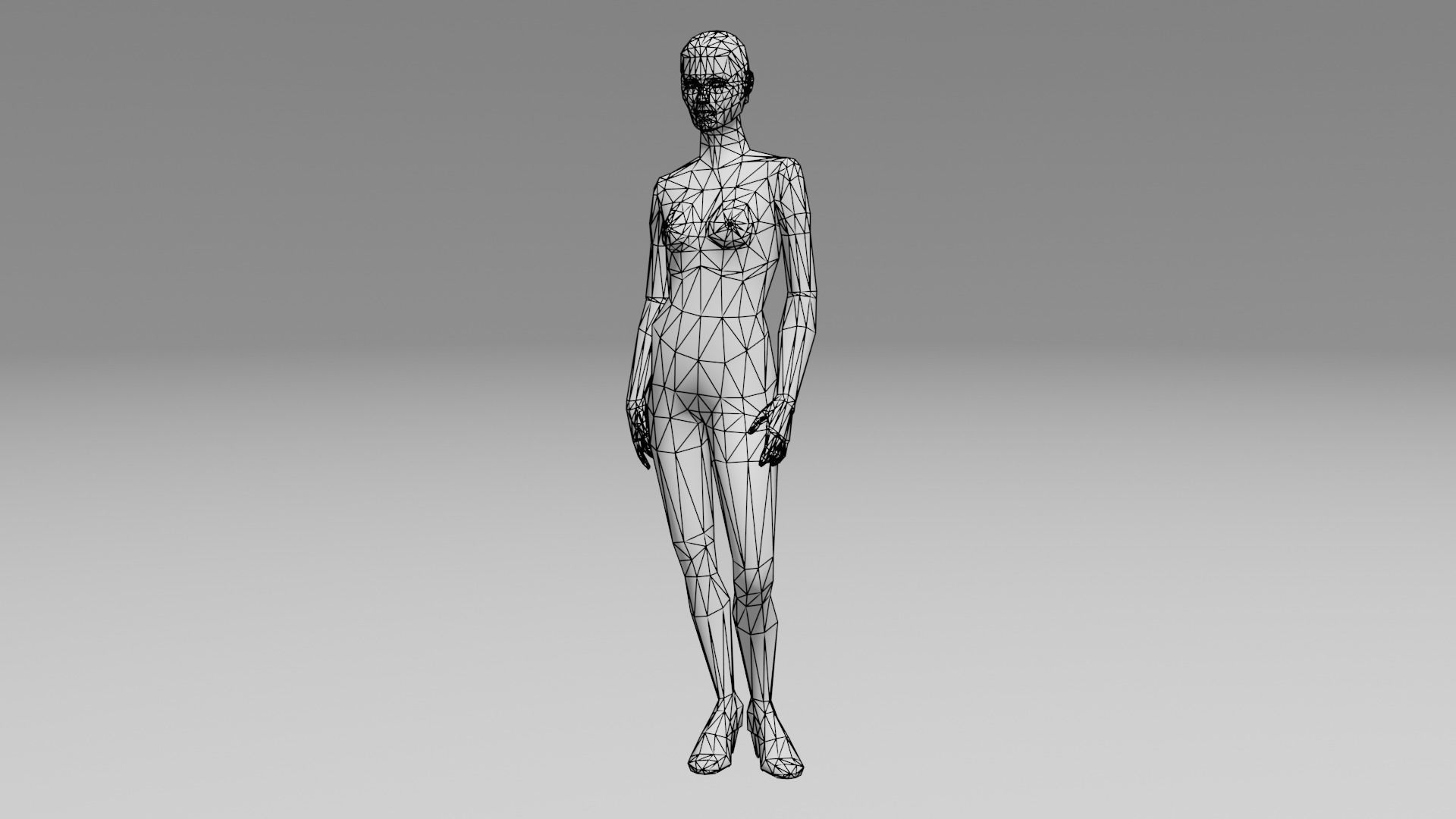 Manequin mannequin Low-poly 3D model_7