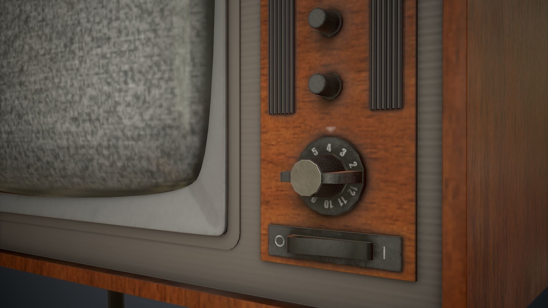 Vintage TV Free low-poly 3D model_6