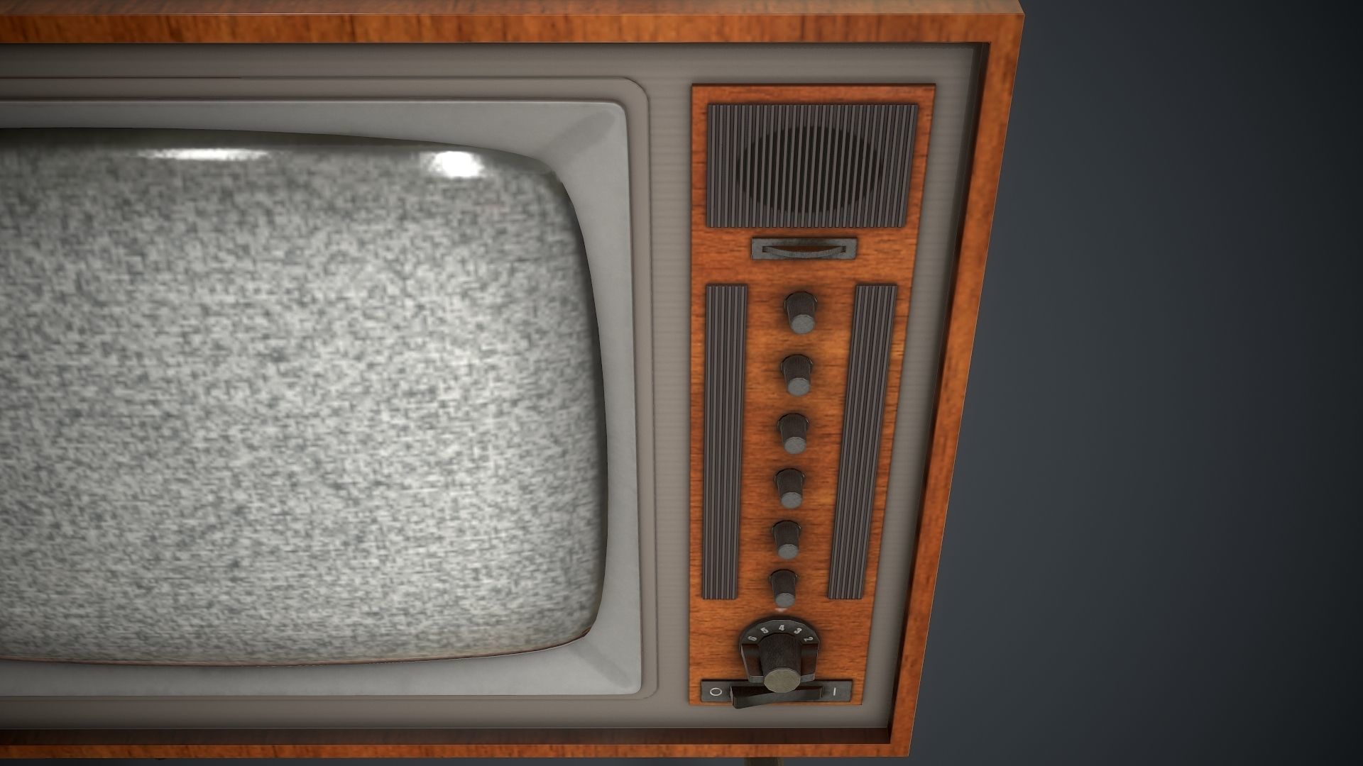 Vintage TV Free low-poly 3D model_7