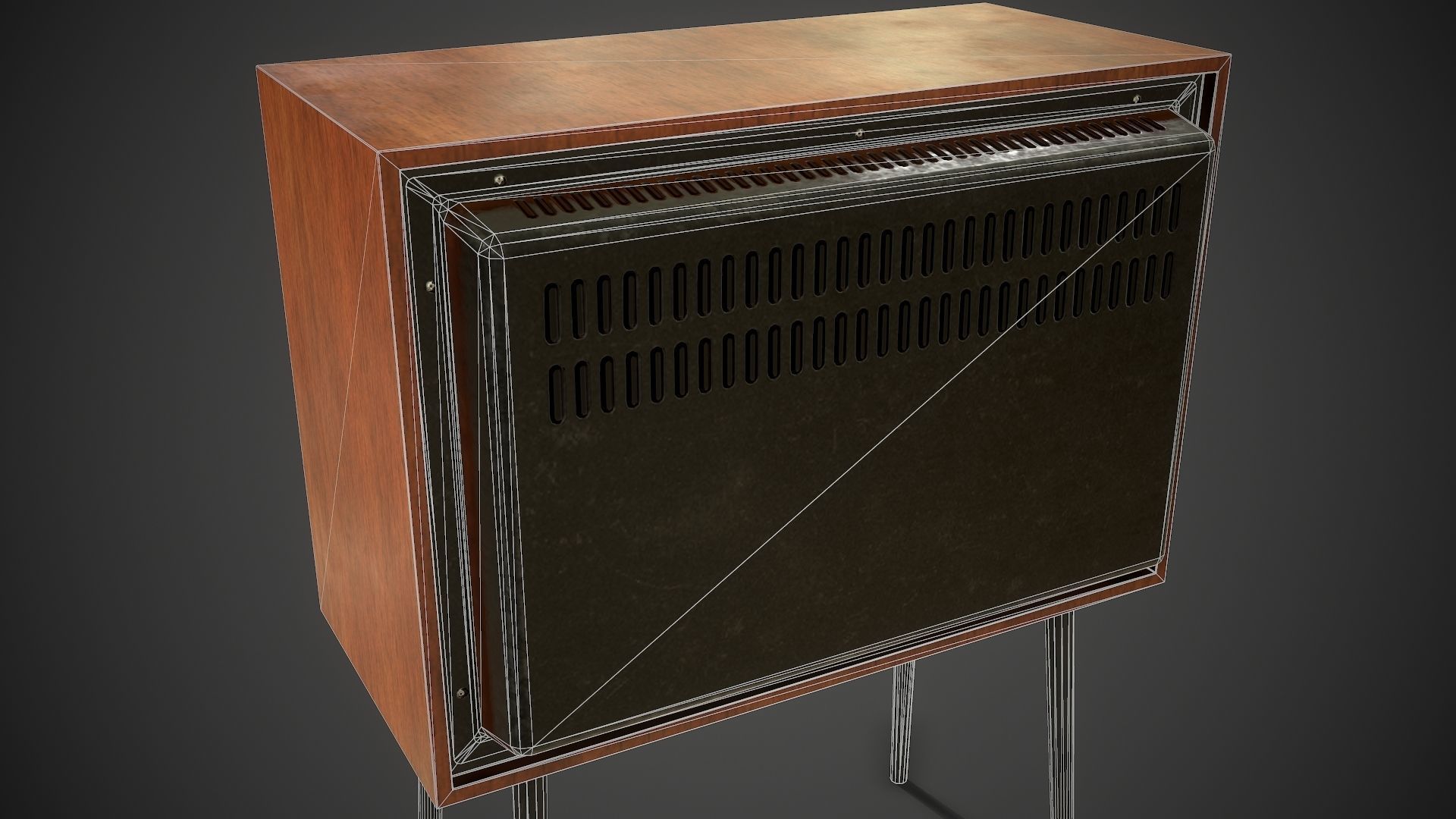 Vintage TV Free low-poly 3D model_12