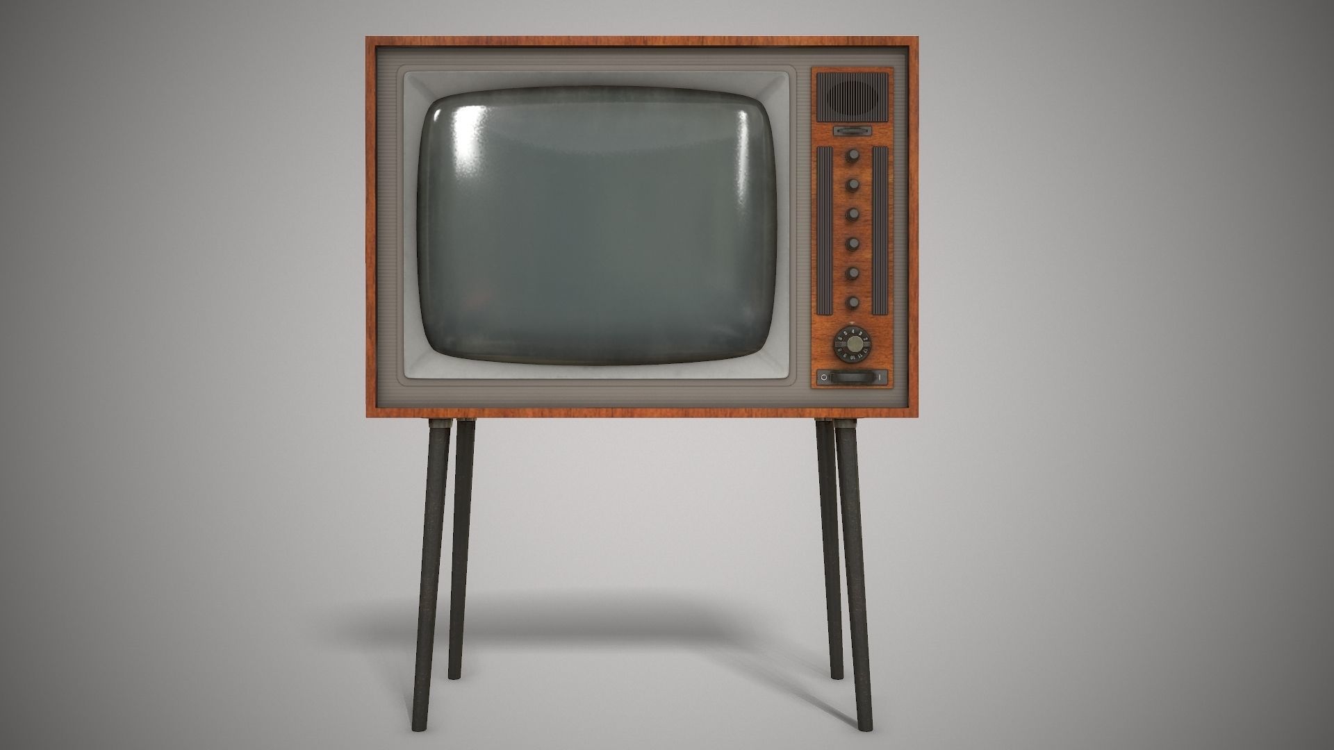 Vintage TV Free low-poly 3D model_0