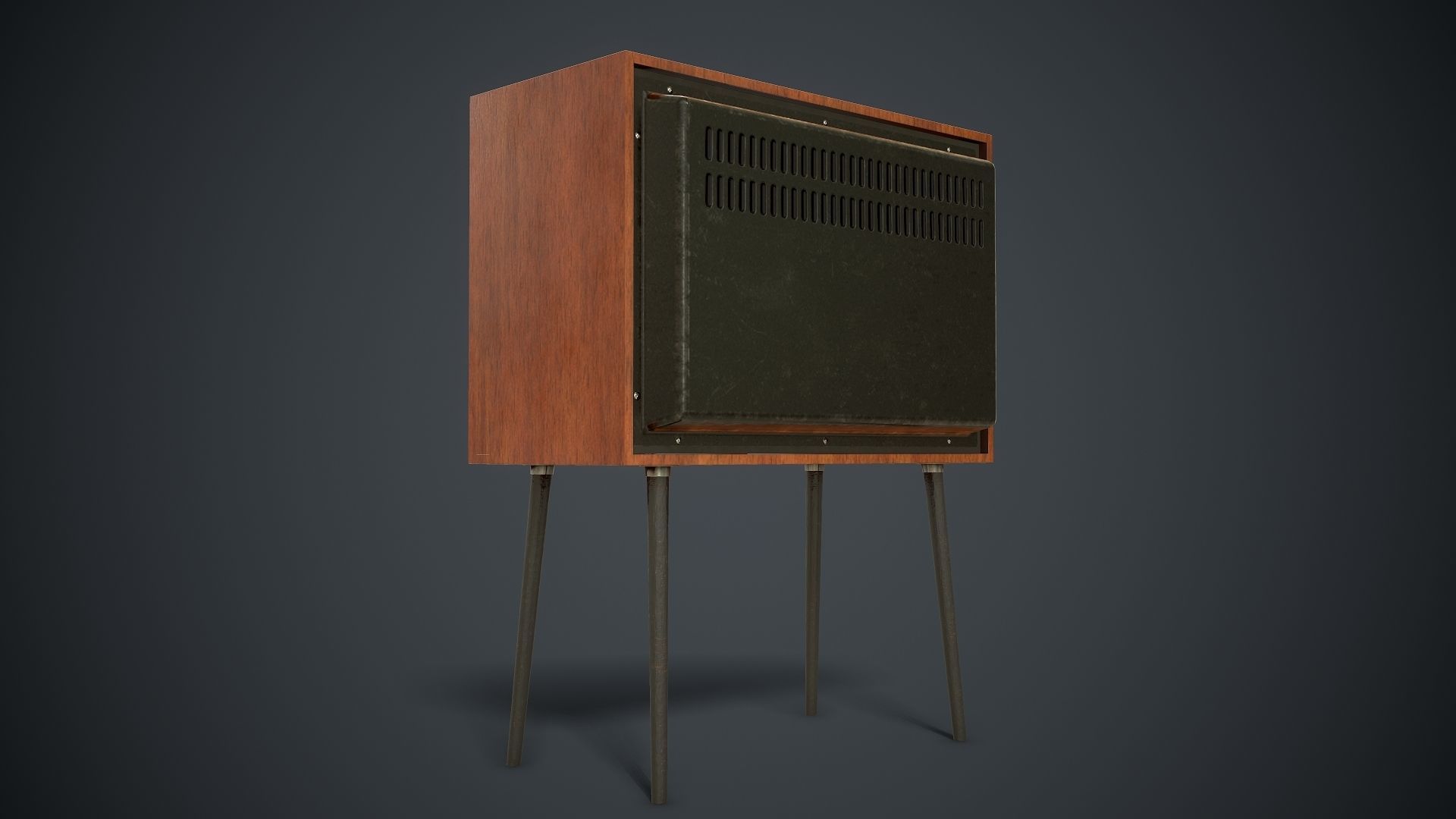Vintage TV Free low-poly 3D model_8