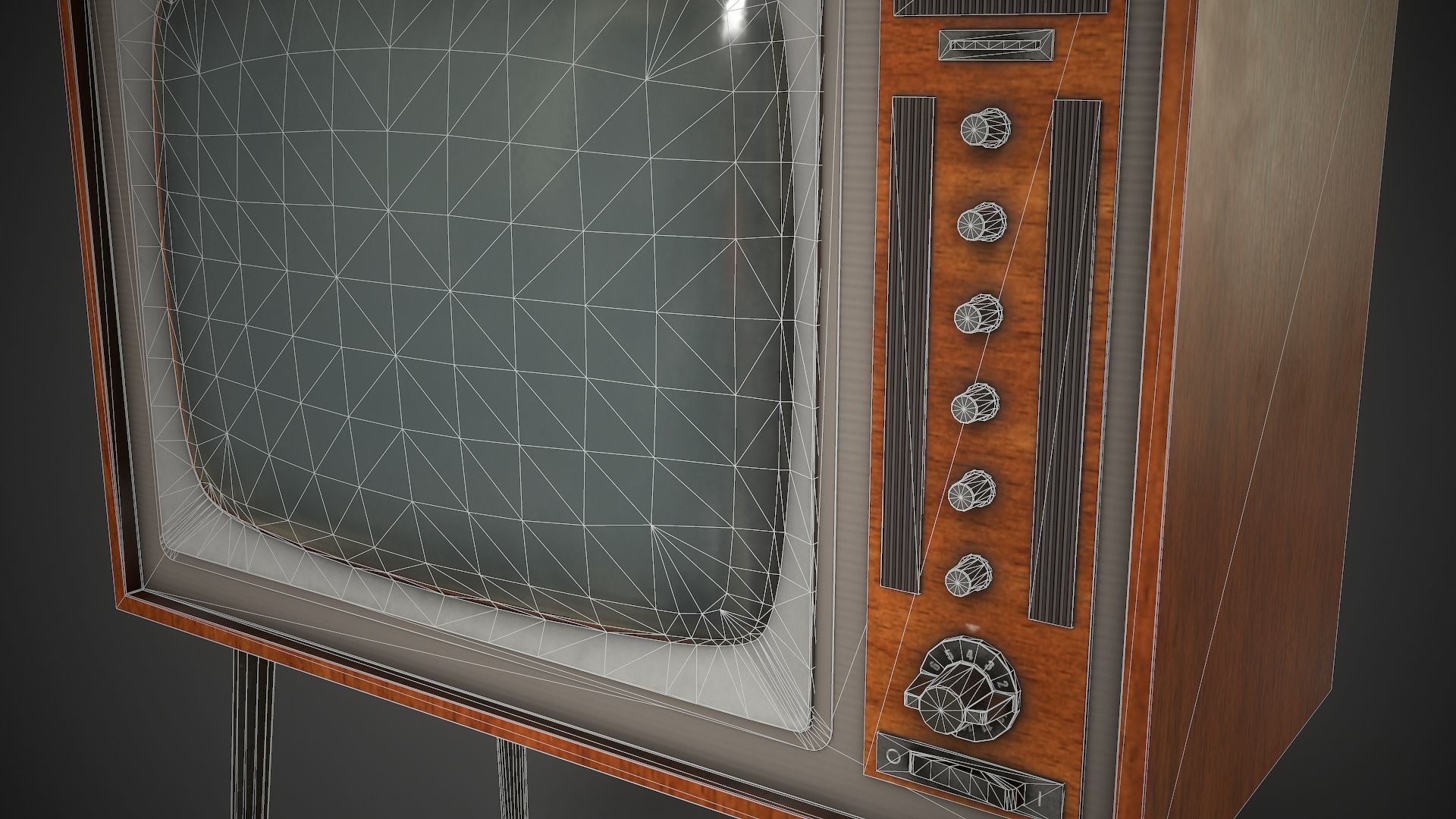 Vintage TV Free low-poly 3D model_11