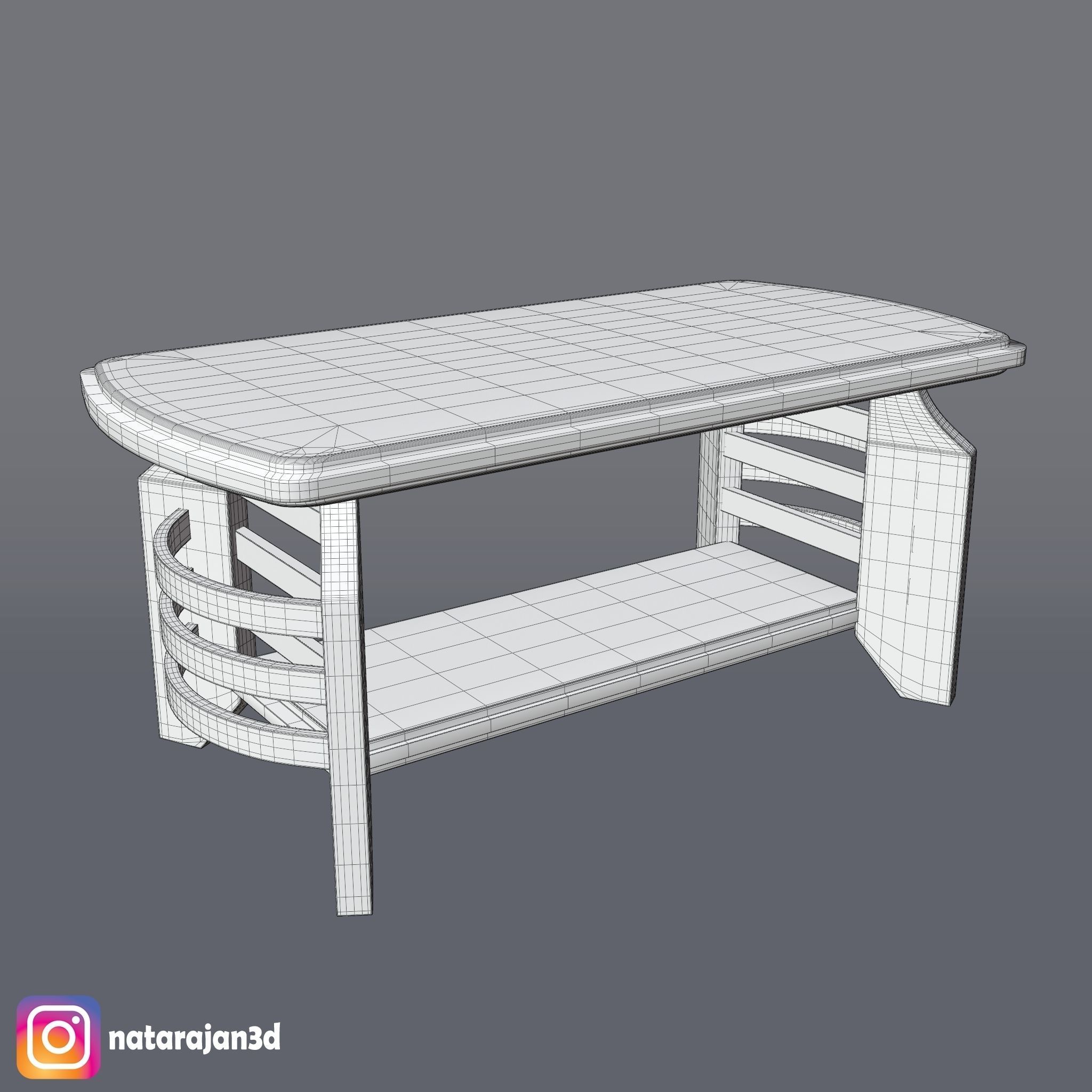 WOODEN COFFEE TABLE 3D model_10