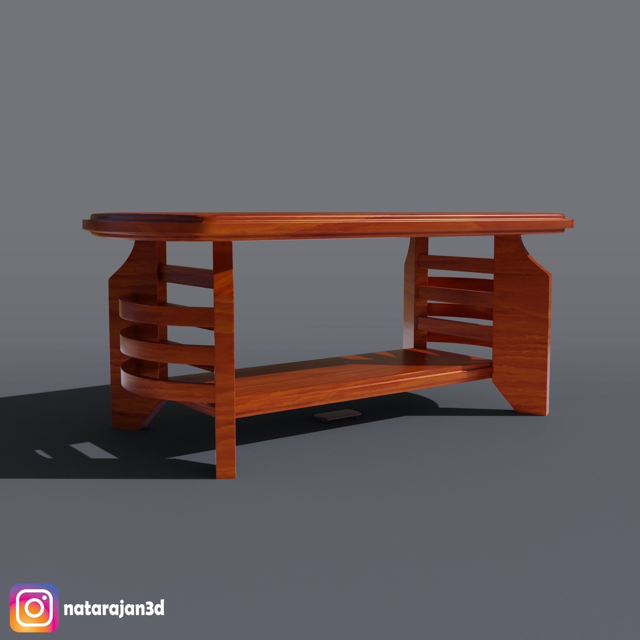 WOODEN COFFEE TABLE 3D model_8