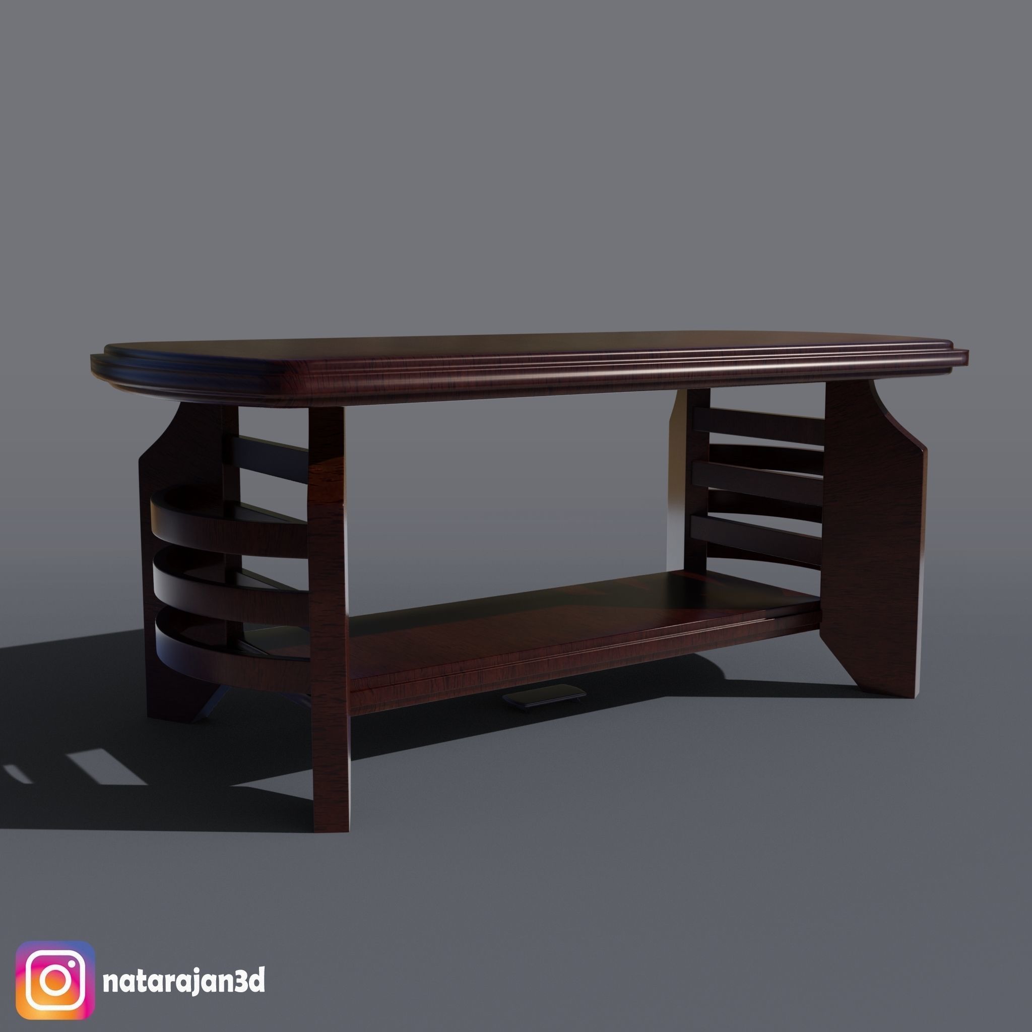WOODEN COFFEE TABLE 3D model_5