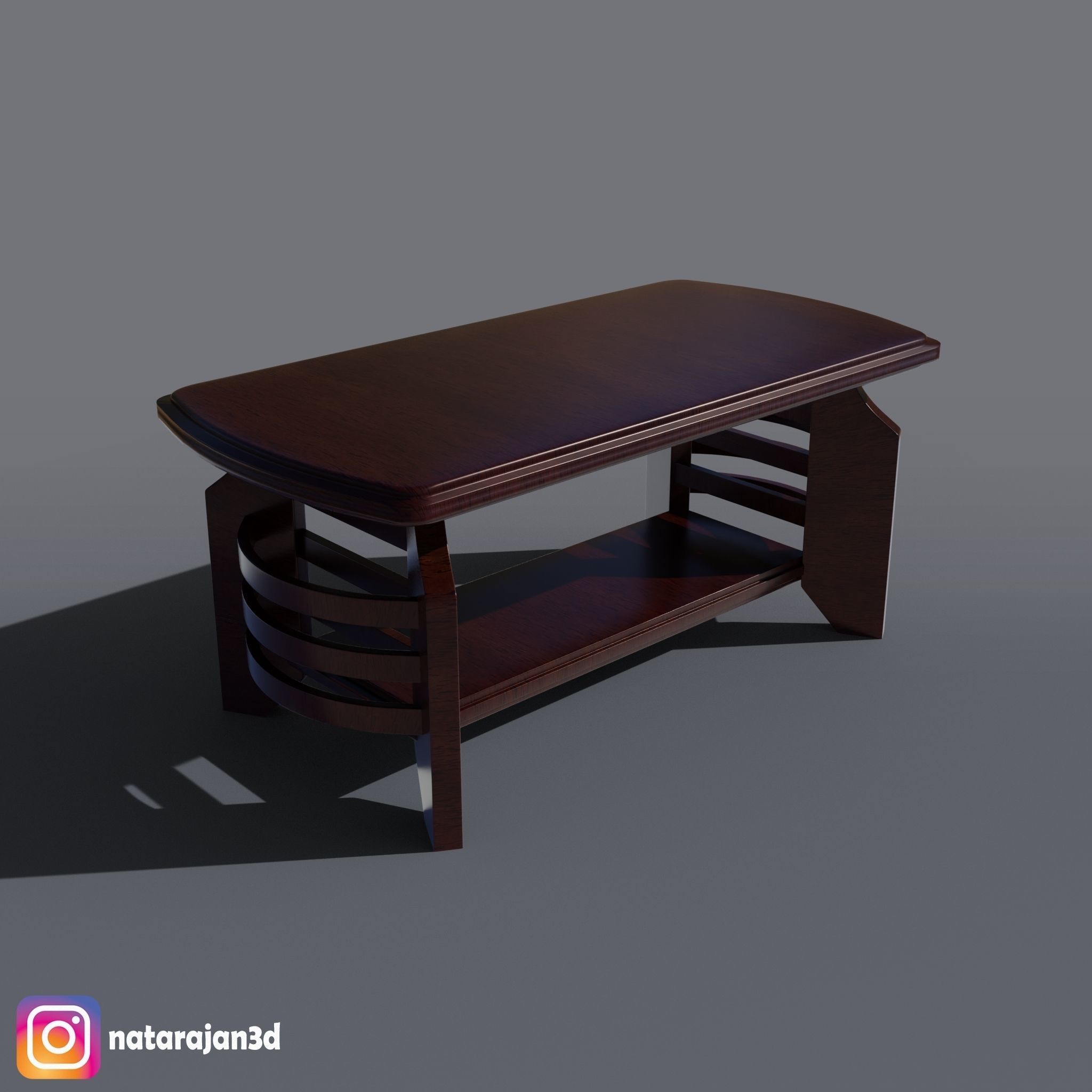 WOODEN COFFEE TABLE 3D model_6