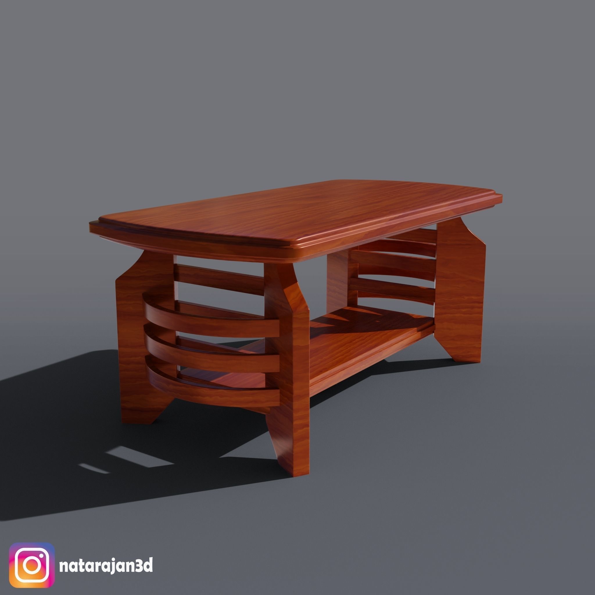 WOODEN COFFEE TABLE 3D model_9