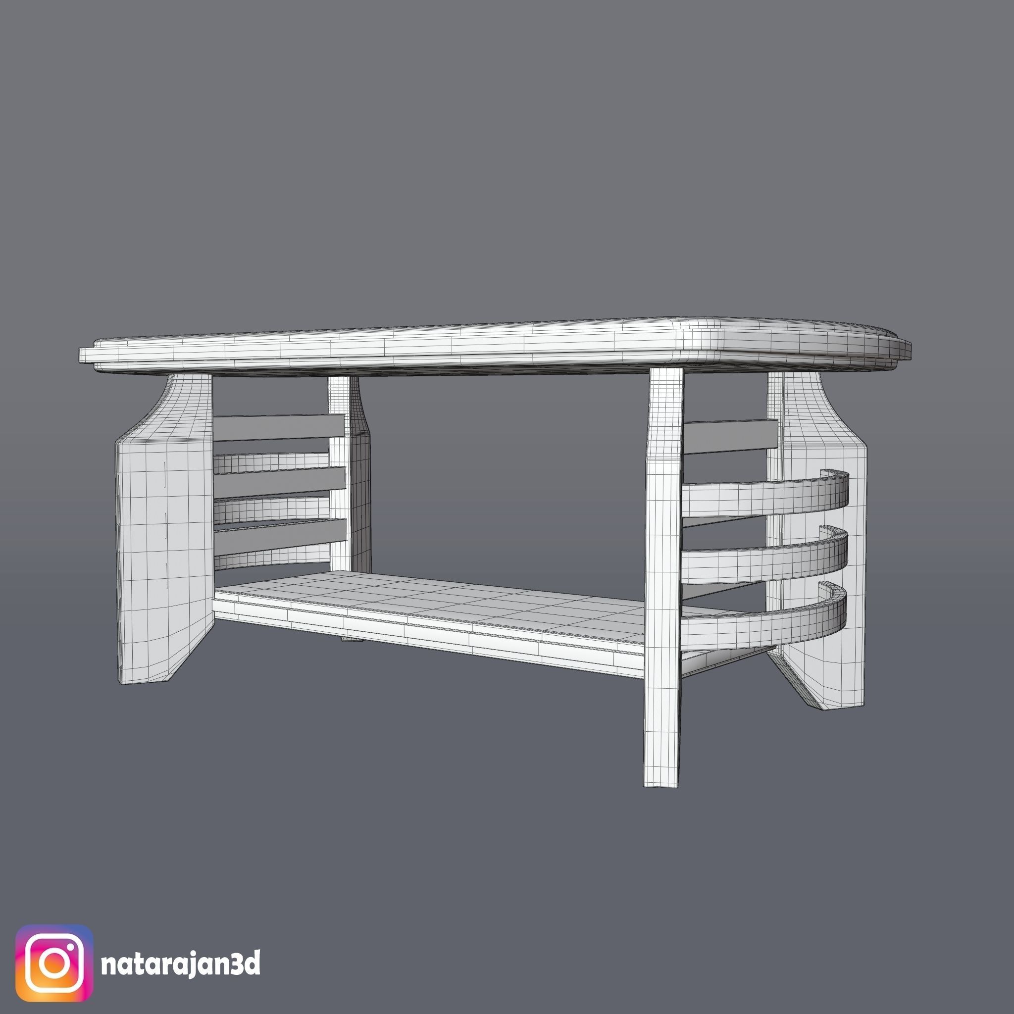 WOODEN COFFEE TABLE 3D model_11