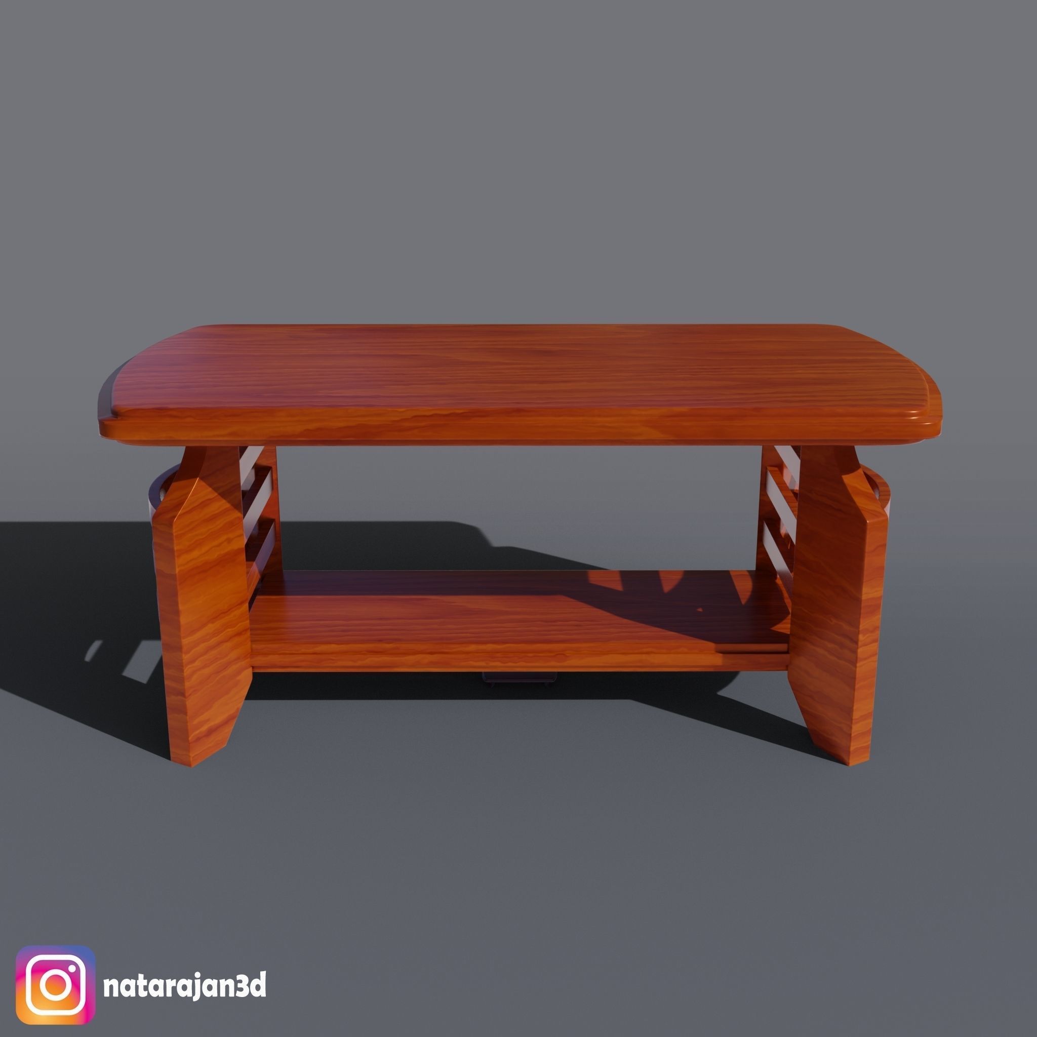 WOODEN COFFEE TABLE 3D model_7