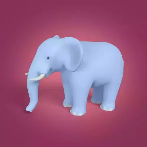Cartoon Elephant - Rigged Low-poly 3D model
