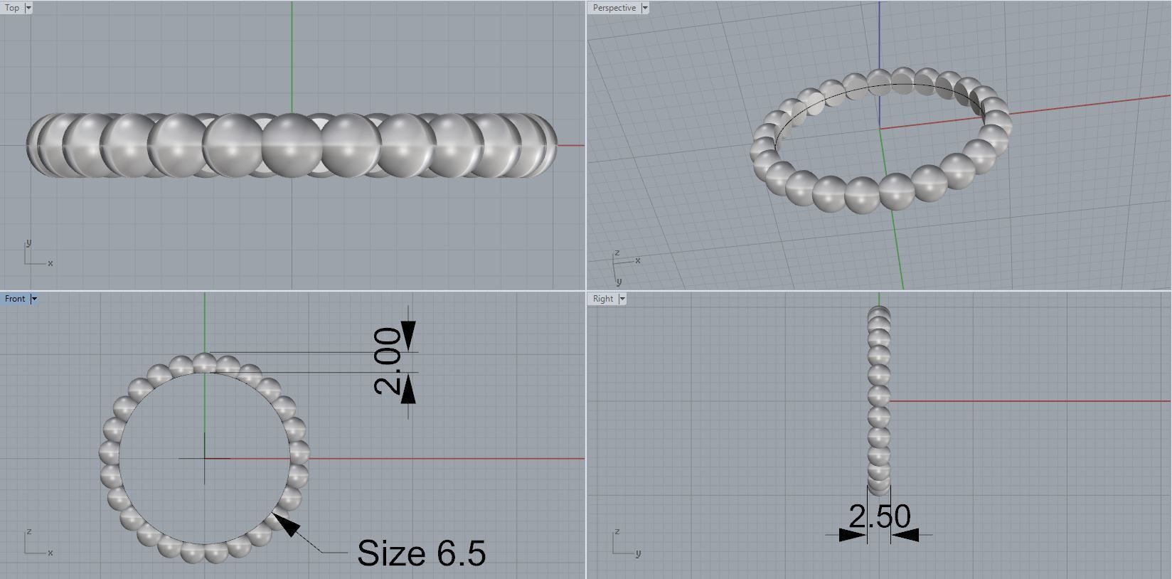 woman ring 3D print model_2