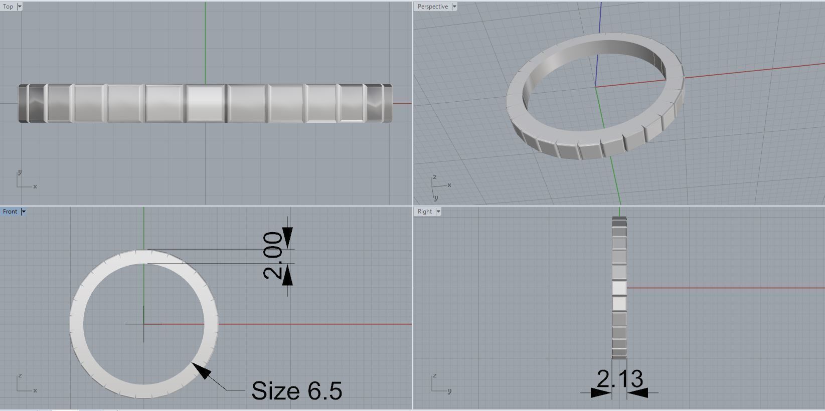 woman ring 3D print model_3