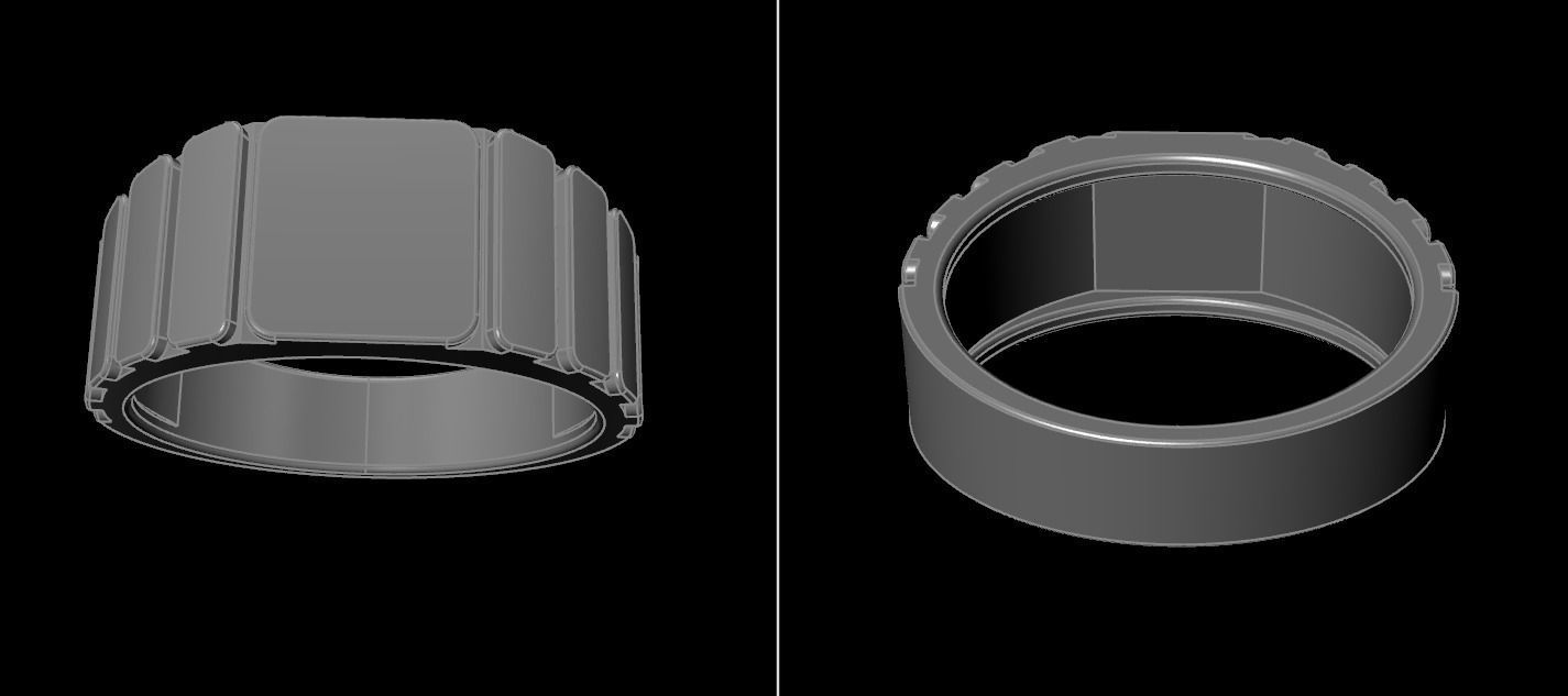 Signet Ring Band Tappered Box Step Mix Size 3D print model_19