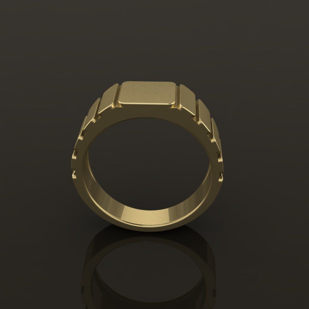 Signet Ring Band Tappered Box Step Mix Size 3D print model_5