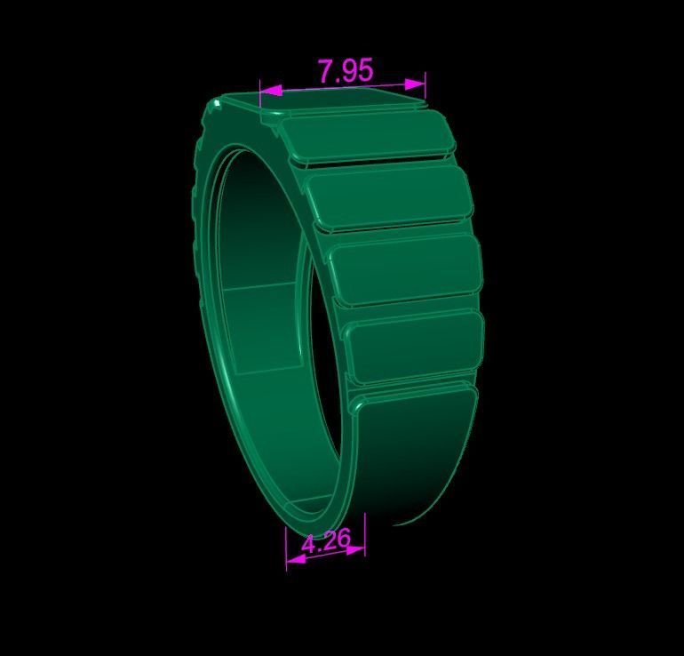 Signet Ring Band Tappered Box Step Mix Size 3D print model_16