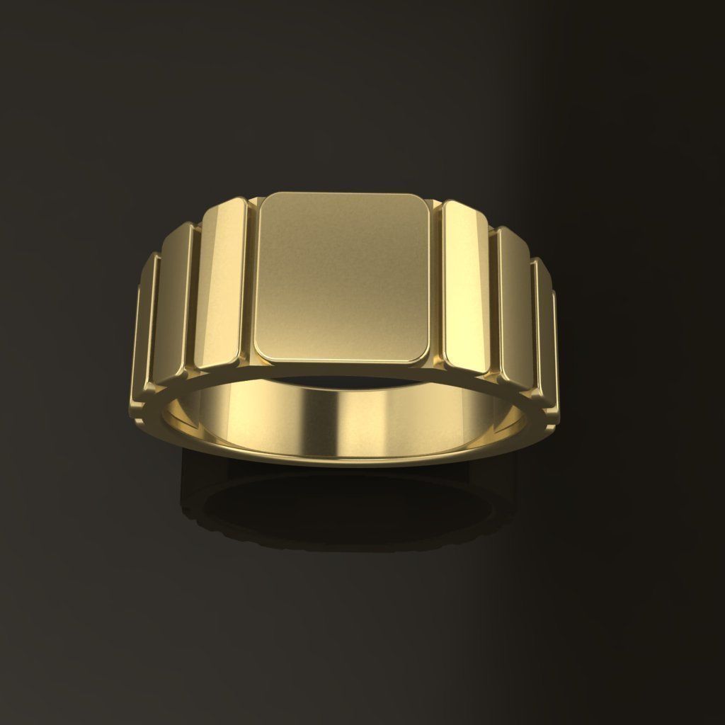 Signet Ring Band Tappered Box Step Mix Size 3D print model_3