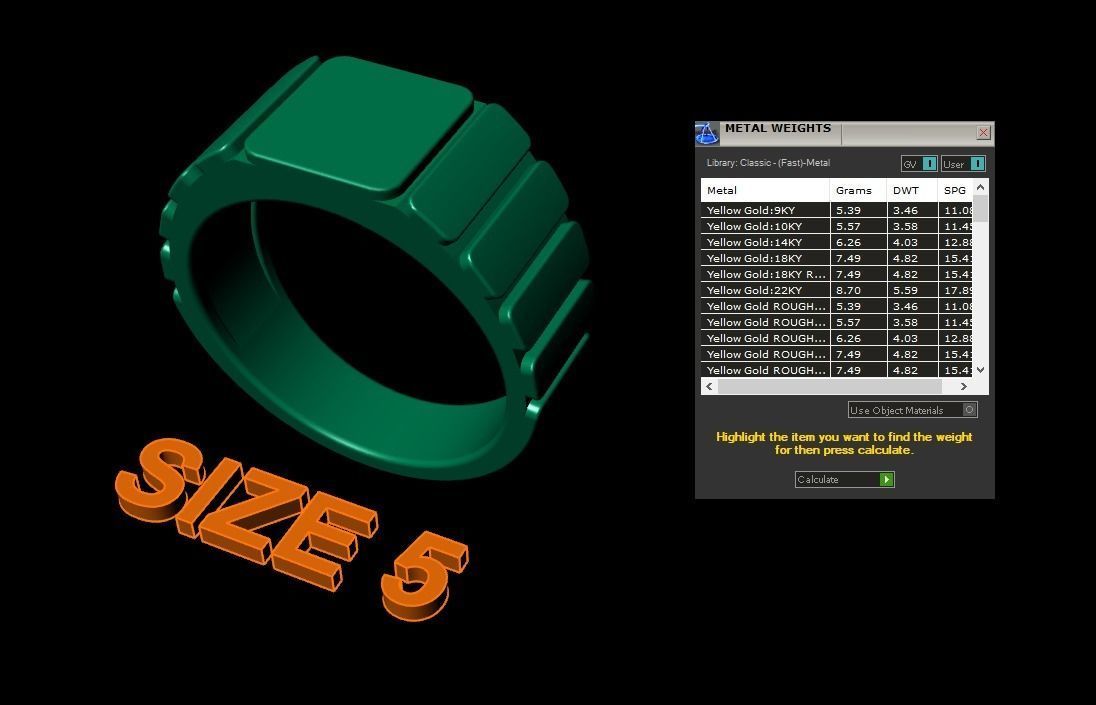 Signet Ring Band Tappered Box Step Mix Size 3D print model_9