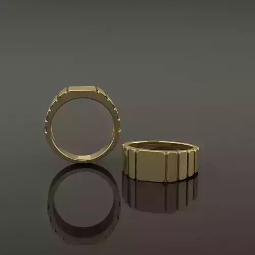 Signet Ring Band Tappered Box Step Mix Size