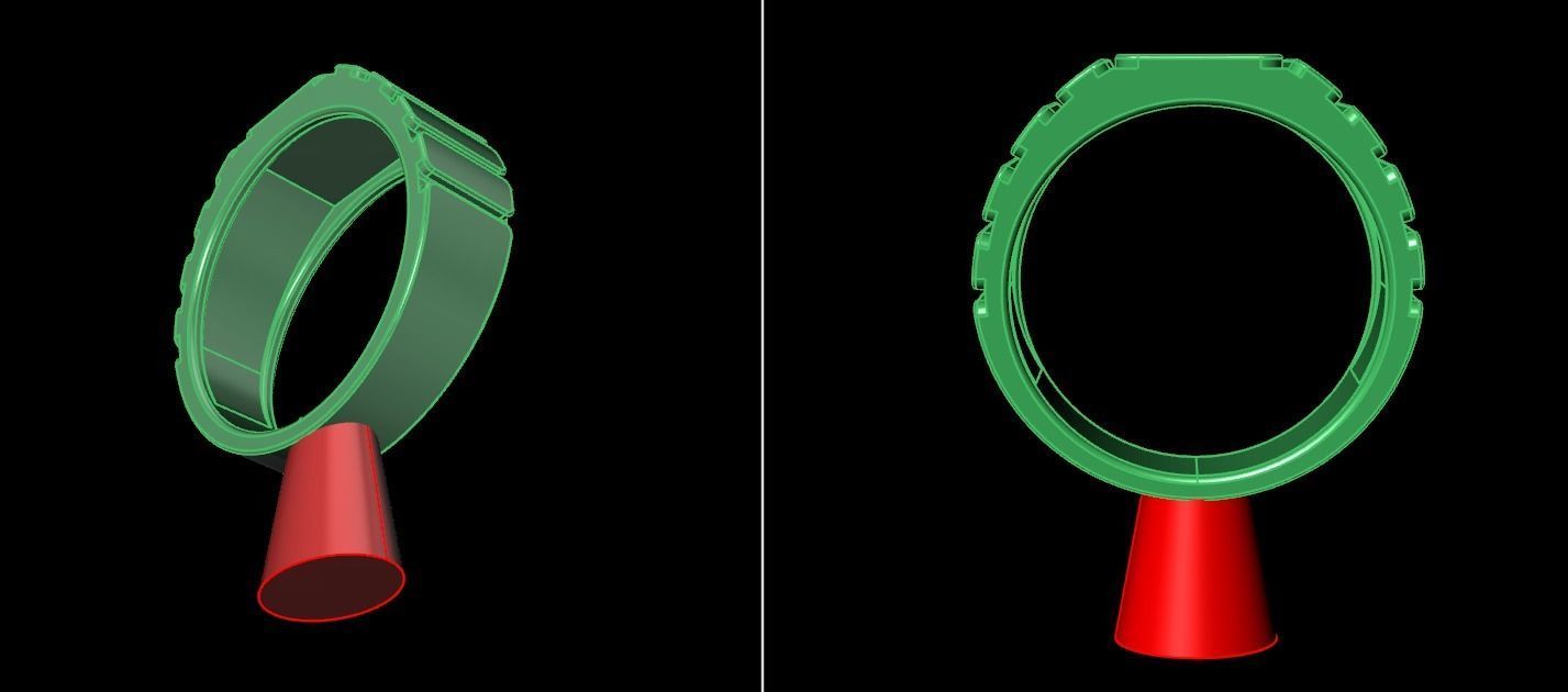 Signet Ring Band Tappered Box Step Mix Size 3D print model_17