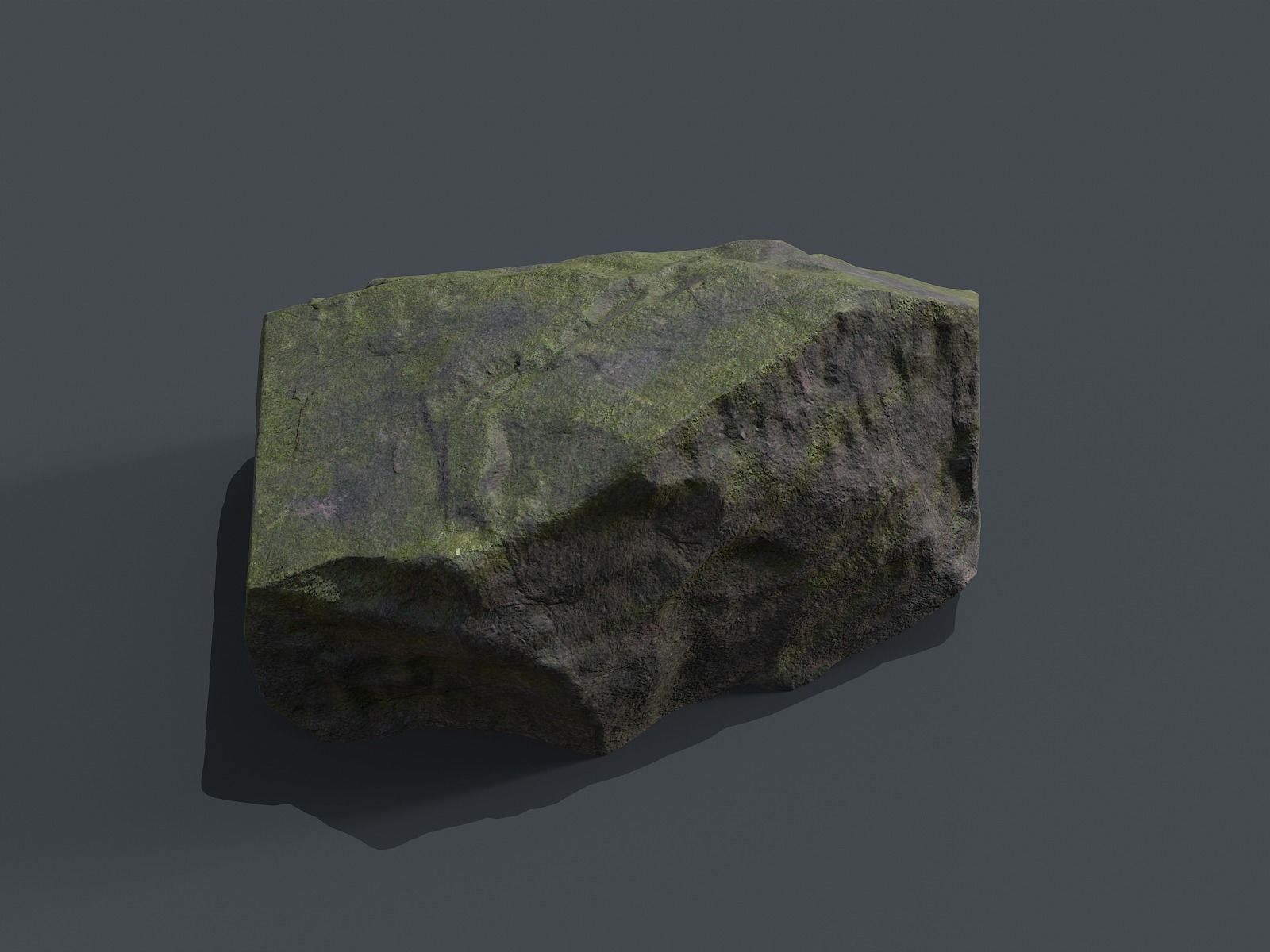 Mossy Rocks Set Low-poly 3D model_7