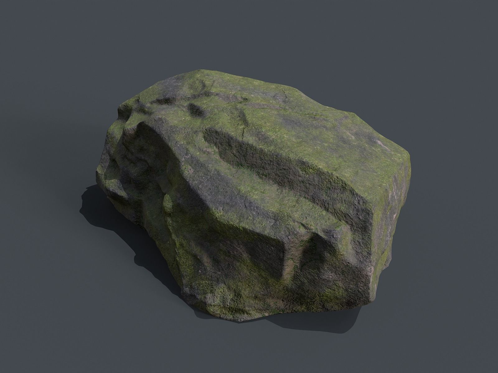Mossy Rocks Set Low-poly 3D model_8